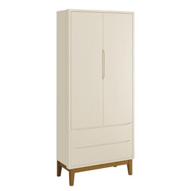 Imagem de Guarda Roupa Infantil 2 Portas Classic com Pés Amadeirado - Reller Móveis Areia Fosco