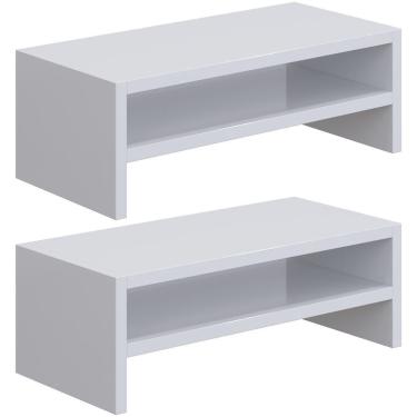 Imagem de Kit 02 Suportes Para Monitor Stand Home Office Lap 63 Cm L03 Branco - Lyam