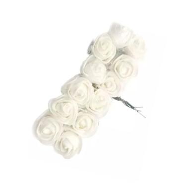 Imagem de Buque de flor 2,5 cm eva branco com 12 peças - CARRETEL
