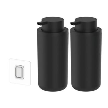 Imagem de Kit 2 Dispenser Porta Sabonete Liquido Shampoo Condicionador De Parede 500ml Eleve Ou (Preto)