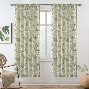 Imagem de DriftAway Cortinas de linho 100% blackout para quarto, camada dupla, quinta, país francês, vintage, estampado, com aba traseira forrada com som térmico, cortinas para sala de estar, 183 cm de