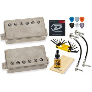 Imagem de Conjunto de captador Seymour Duncan APH-2 Alnico II Pro Slash Humbucker com pacote Tonebird 11104-08 (capa de níquel bruto)