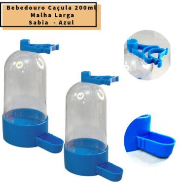 Imagem de 2 Bebedouros Automatico 270ml Sabia Malha Larga - Gaiolas Viveiros Pas