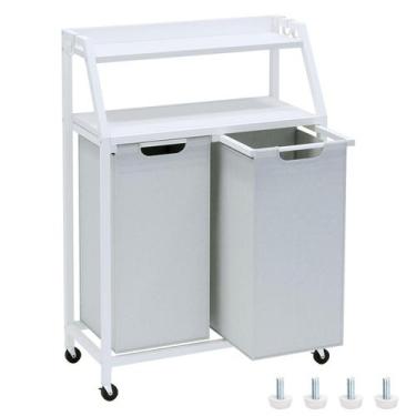 Imagem de Cesto de roupa suja Timberer Laundry Sorter 2 seções 110L branco/cinza
