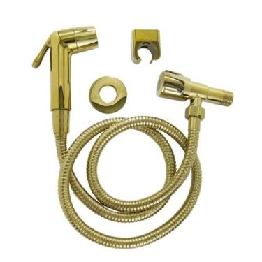 Imagem de Ducha Higiênica Para Lavabo Banheiro Completo Dourado - oem, Dourada