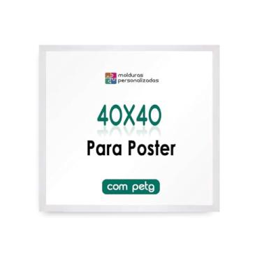 Imagem de Moldura 40x40 para Quebra Cabeça Puzzle Imagem Arte Foto com Proteção Petg (Branco)