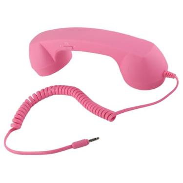 Imagem de Retro de Telefone Retro, 3,5 Mm USB C Receptor de Telefone Celular Receptor de Microfone de Microfone para Os Aparelhos de Smartphone de Smartphone Celular (Rosa)