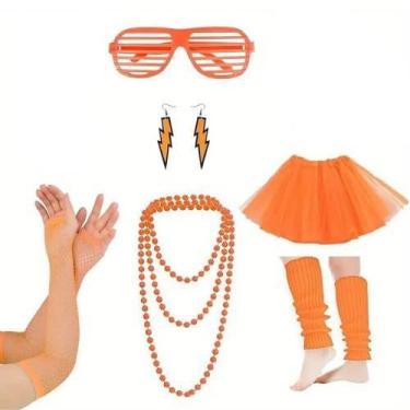 Imagem de Kit Fantasia Anos 80 Laranja 2 - Festas e Fantasias