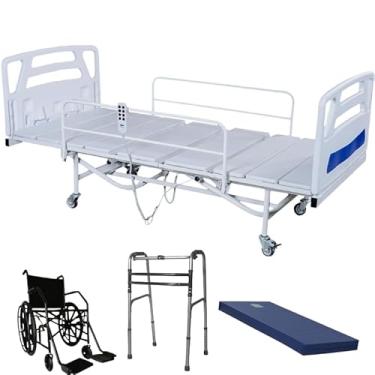 Imagem de Cama Solteiro Valência Motorizada 2 movimentos (Costas, Pernas) Acompanha Colchão D28 + Andador + Cadeira de rodas manual
