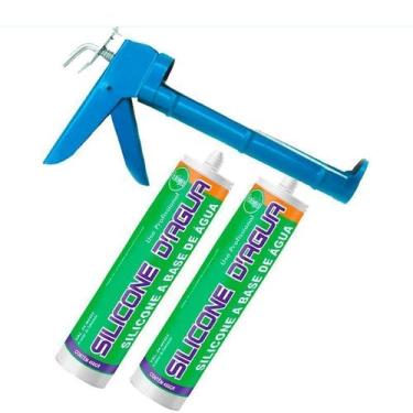 Imagem de Kit 2 Silicone Marrom Selante Acrílico Base Água E Aplicador Marrom - 