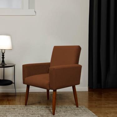 Imagem de Poltrona Decorativa Para Sala E Quarto Nina Suede Herrero Cor:cobre