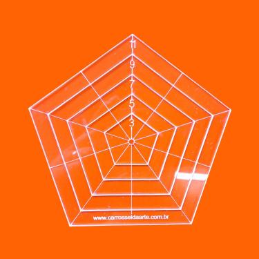 Imagem de Régua Patchwork Pentágono 11cm Cristal
