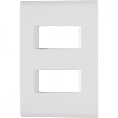 Imagem de Placa 2 Postos Afastados 4x2 Tramontina Liz Branca