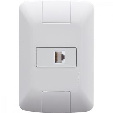 Imagem de Conj 4x2 1 Tomada Rj45 Cat. 6 Tramontina Aria Branco