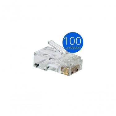 Imagem de Kit 100 Conectores Macho Cat5e Rj45 Lite