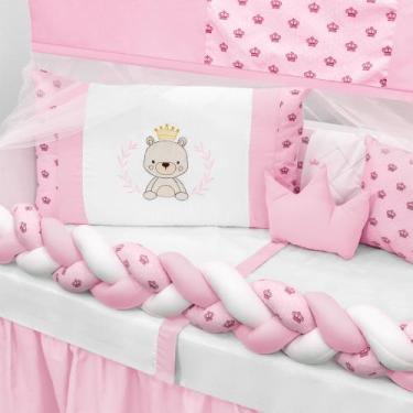 Imagem de Kit De Berço 12 Peças Americano Completo Tricot Enxoval Estampado Luxo