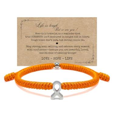 Imagem de LAMIBEE Pulseira para uma causa, pulseira de fita de conscientização, pulseiras ficam bem em breve, pulseira de cordão de surfista de proteção para homens, mulheres estilo amuleto boho, Medium, Não