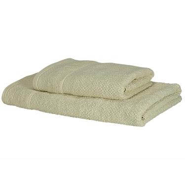 Imagem de Toalha de Banho Döhler Marrocos 100% algodão, gramatura de 450g/m² (Bege -1 Banho 1 Rosto, Rosto 50cm x 90cm/ Banho 70cm x 140cm)