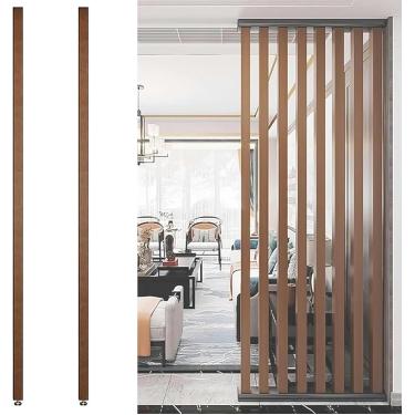 Imagem de Divisória De Parede Divisor De Quarto Ripas De Madeira Do Chão Ao Teto - Divisória De Poste De Parede Moderna Independente Para Entrada Restaurante Decoração De Escritório Coluna - 70 A 230