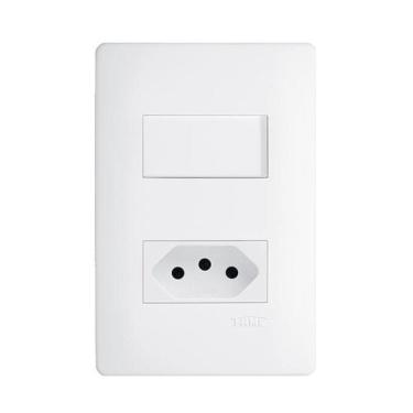 Imagem de 1 Interruptor Simples 16A/250V + 1 Tomada 2P+T 20A/250V Fame
