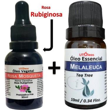 Imagem de Kit Óleo Essencial De Melaleuca e Oleo Vegetal Rosa Mosqueta 100% PURO