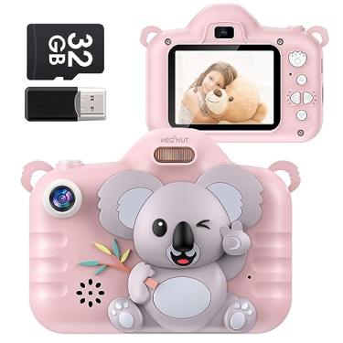 Imagem de Câmera Digital Infantil Portátil 20MP 1080P HD Câmera de Vídeo Filmadora Câmera Selfie recarregável fofa com Tela de 2.4 Polegadas e Cartão de Memória de 32GB Jogos de Suporte Fotografia,Rosa