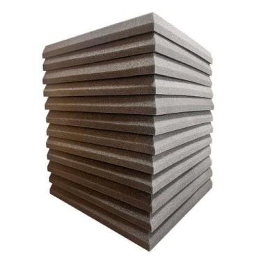 Imagem de Espuma Acústica 50 X 50 X 5Cm Lisa - 12 Placas Anti Chamas - Impaktcom