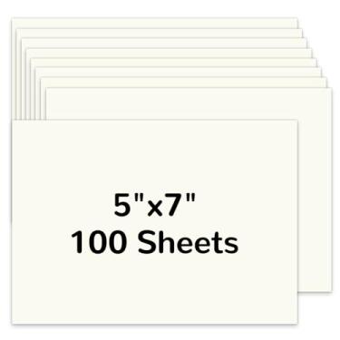 Imagem de Pacote com 100 cartolina em branco, papel grosso 12 x 18 cm, 200 gsm/34 kg, cartolina pesada para impressora, cartões postais, convite de casamento, cartão de agradecimento, papel fotográfico