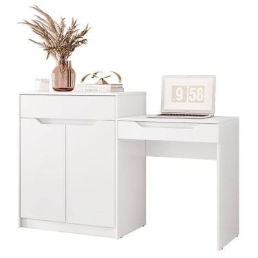 Imagem de Penteadeira Escrivaninha Trend Branco Fosco - Móveis Albatroz Branco Fosco