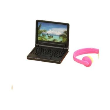 Imagem de 1/12 Escala Casa De Bonecas Escritório Computador Brinquedo Portátil M