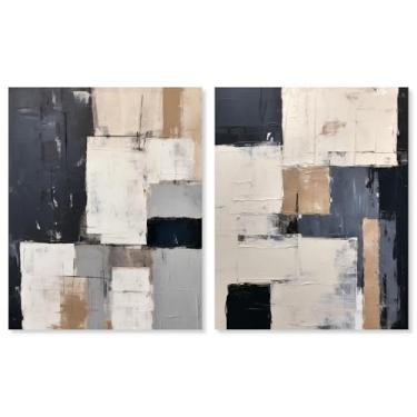 Imagem de Art Remedy Conjunto de tela de carvão vegetal com 2 arte moderna elegante, envolto em galeria, 51 x 61 cm