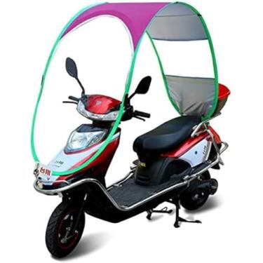 Imagem de Universal Bicicleta Elétrica Totalmente Fechada Dobrável Guarda-chuva Impermeável Motocicleta Cópia Moto Telhado Motor Bicicleta Viseira De Sol Sombra Tenda Guarda-chuva Pára-brisa, Pink