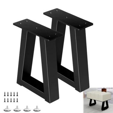 Imagem de Rioychan Pernas de mesa de metal trapézio de 30,5 cm