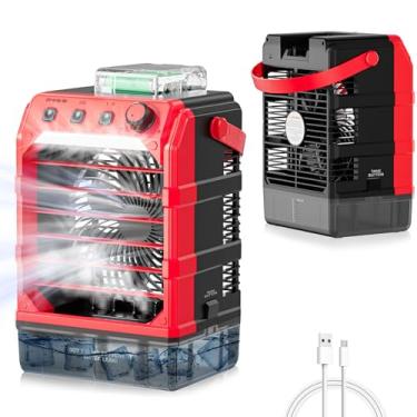 Imagem de Rozlchar Ventilador de resfriamento portátil compatível com bateria Milwaukee de 18 V (sem bateria) com entrada USB, ventilador de acampamento externo com névoa, função de temporização, tanque de água