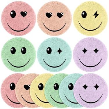 Imagem de Tinideya 12 tapetes infantis para sala de aula, 40,6 cm, pastel, assentos circulares para sala de aula, almofadas macias, tapetes educativos para escola, casa, grupo, atividades, aprendizagem, áreas