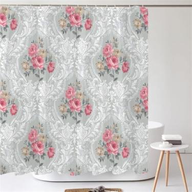 Imagem de Cortina de banho estampa dente de leão borboleta flor cortina de chuveiro 180 * 180cm impermeável banheiro casa lavável tecido tela de banho, DX7238, L210xA180cm