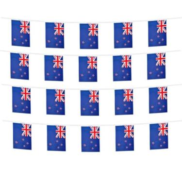 Imagem de FFILL Cordão de bandeira da Nova Zelândia, mini bandeira da Nova Zelândia, faixa pequena, para festas, lojas e bares, decorações ao ar livre. (Nova Zelândia)