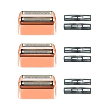 Imagem de Pacote com 3 lâminas e cortadores profissionais de substituição para barbeador BaBylissPRO Barberology, compatível com barbeador BaBylissPRO Barberology FXFS2 (ouro rosa)