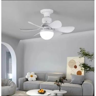Imagem de Ventilador de Teto com Lâmpada Encaixe E27 Led 60w Silencioso e Inteligente com Controle Remoto 6 Pás Econômico PREMIUM