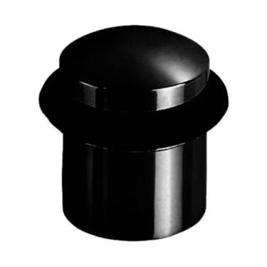 Imagem de Batedor Amortecedor de Porta Piso Batente Chão Preto Fosco Metal Aluminio Maciço