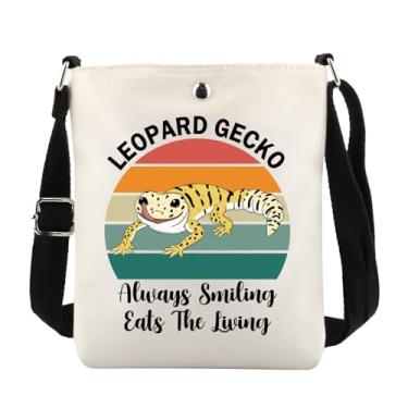Imagem de PWHAOO Bolsa tiracolo Leopard Gecko Lover Gift Always Smiling Eats The Living Leo-pard G-ecko Mom Gift Travel Bag, Smiling Eats the Living C