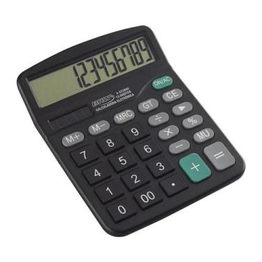 Imagem de Calculadora de Mesa 12 Dígitos Teclas Extras Grandes BRW, Preto
