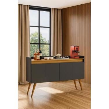 Imagem de Aparador Buffet Cantinho Café Luxo 4 Portas Pés Palito - Cores - MJM C