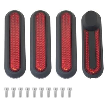 Imagem de ITROLLE Capa de acabamento cinza para scooter vermelha + conjunto de 4 peças com 10 parafusos protetor refletivo de capa de roda traseira