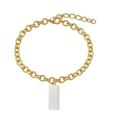 Imagem de Pulseira de Selenita - Cristal Natural, Banho Ouro 18k