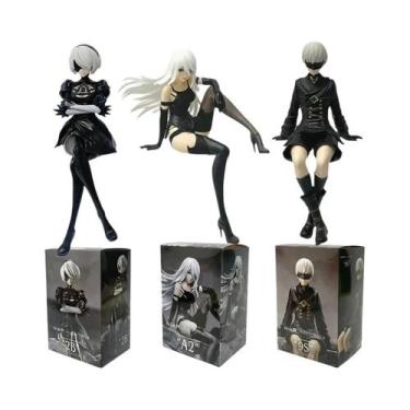 Imagem de 18CM NieR:Automata Figuras De Ação De Anime Preto E Branco Yorha No. 2