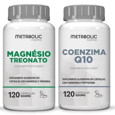 Imagem de Combo Magnesio L Treonato Coenzima Q10 500Mg 240 Cáps Metabolic Farma 