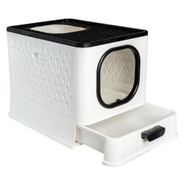 Imagem de Caixa de Areia Fechada Banheiro Sandbox Premium com Bandeja Sanitário Gatos (Branco)