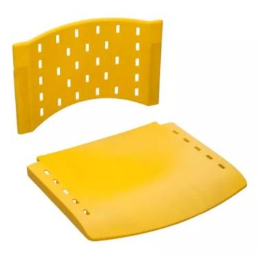 Imagem de Assento Encosto Plastico Preto Cadeira Fixa