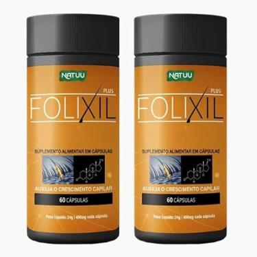 Imagem de 02 Frascos Folixil – Contra Queda Capilar e Calvície • Crescimento, Fortalecimento e Saúde dos Fios